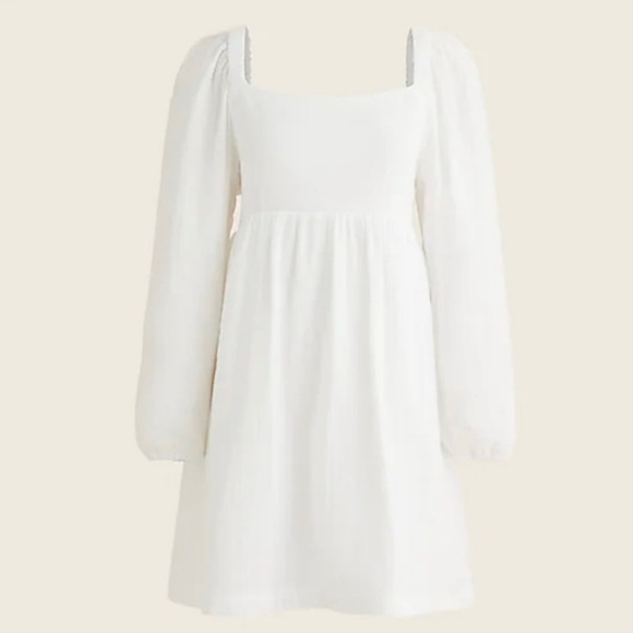 J. Crew Square Neck Soft Gauze Dress White NWT - Picture 3 of 4